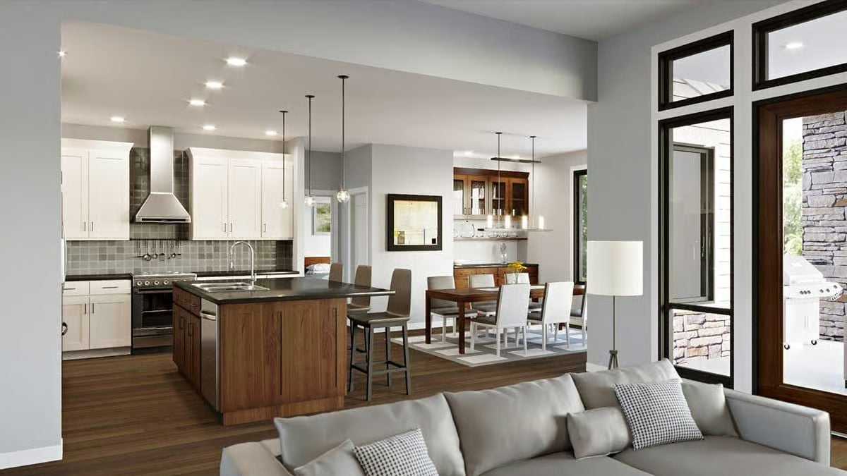 Open-Plan Kitchen Where the Island Does the Heavy Lifting