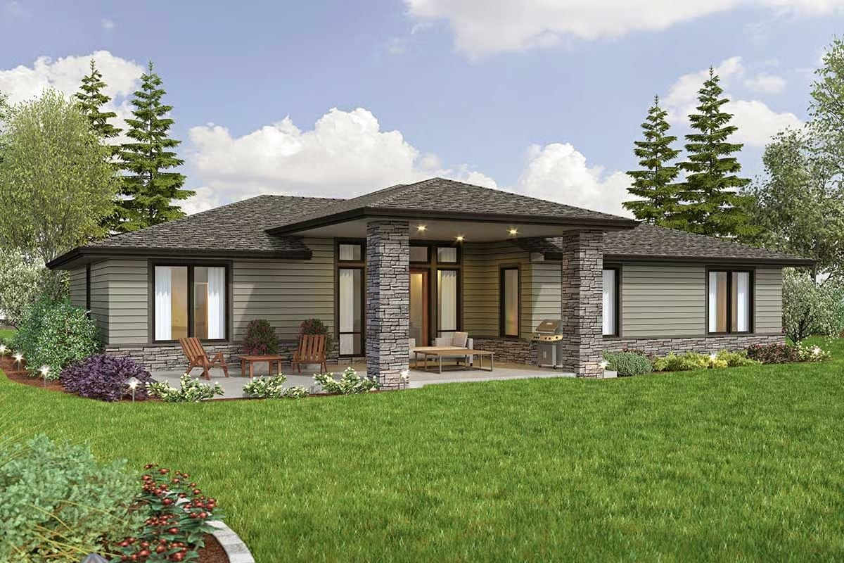 Stone Columns, Covered Patio, and a Grill That's Ready When You Are
