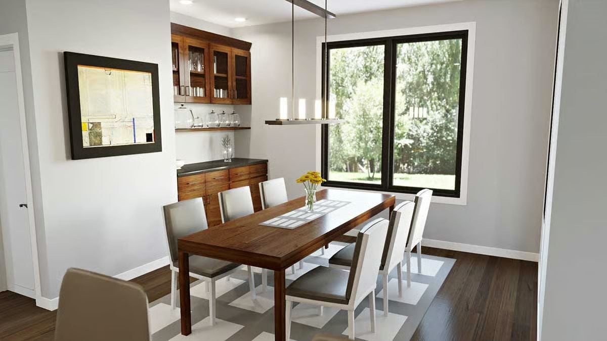 Warm Wood, White Chairs, and a Dining Room That Earns Its Square Footage