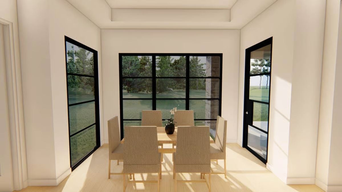 Black Steel Windows That Pull the Backyard Into Every Meal