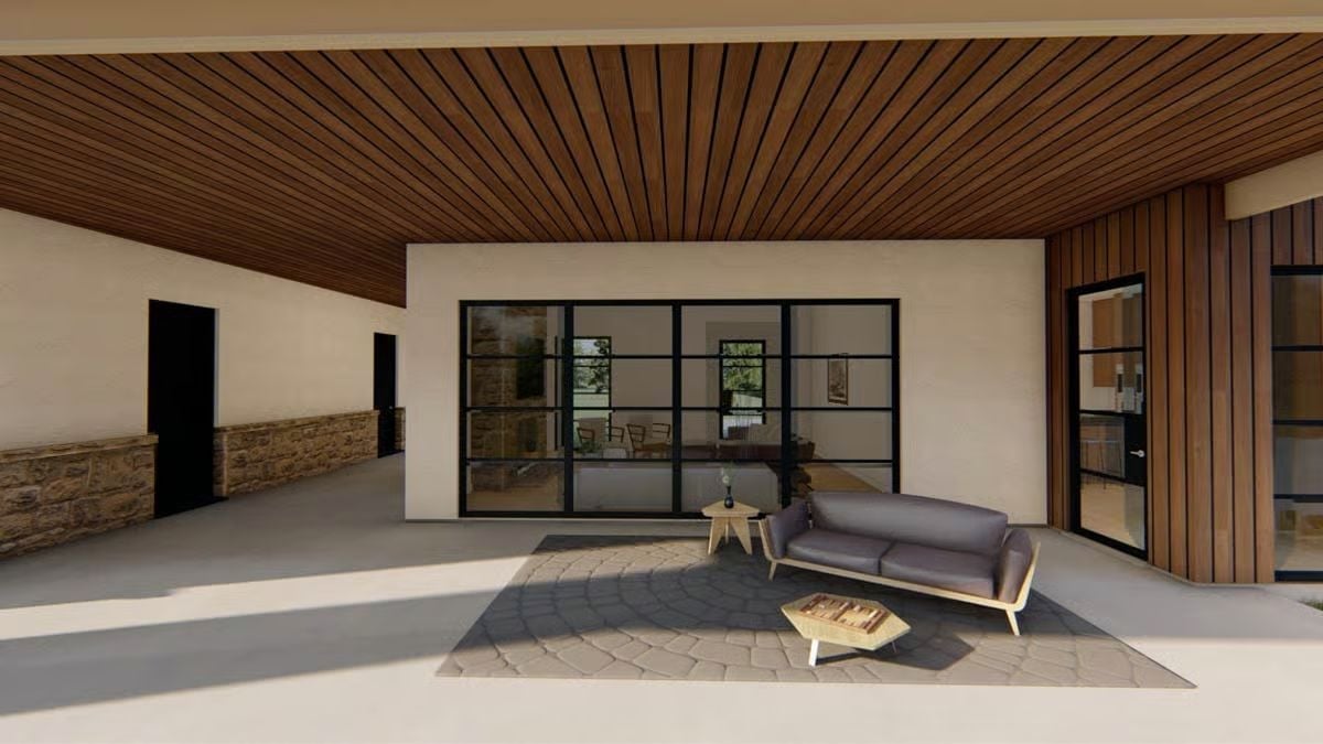Cedar Slat Ceiling and a Covered Patio That Earns Year-Round Use