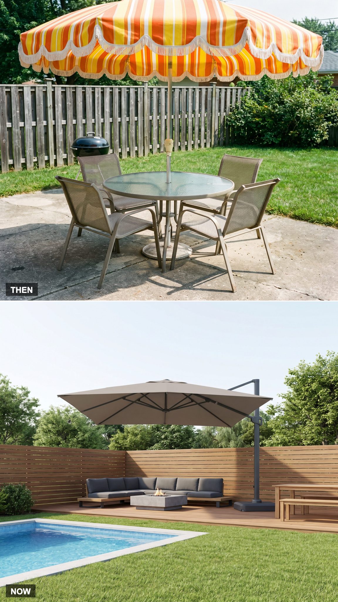The Striped Market Umbrella to the Cantilever Giant