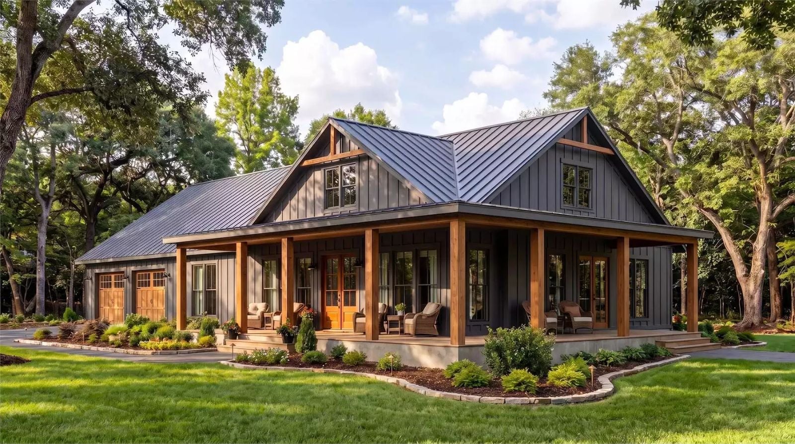 Sully Creek 3-Bedroom Barndominium with Wraparound Porch Designed for Families Who Refuse to Live in a Cookie-Cutter Subdivision (Floor Plan)