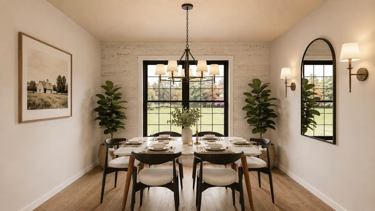 Fiddle-Leaf Figs and a Chandelier That Know Exactly What Room They're In