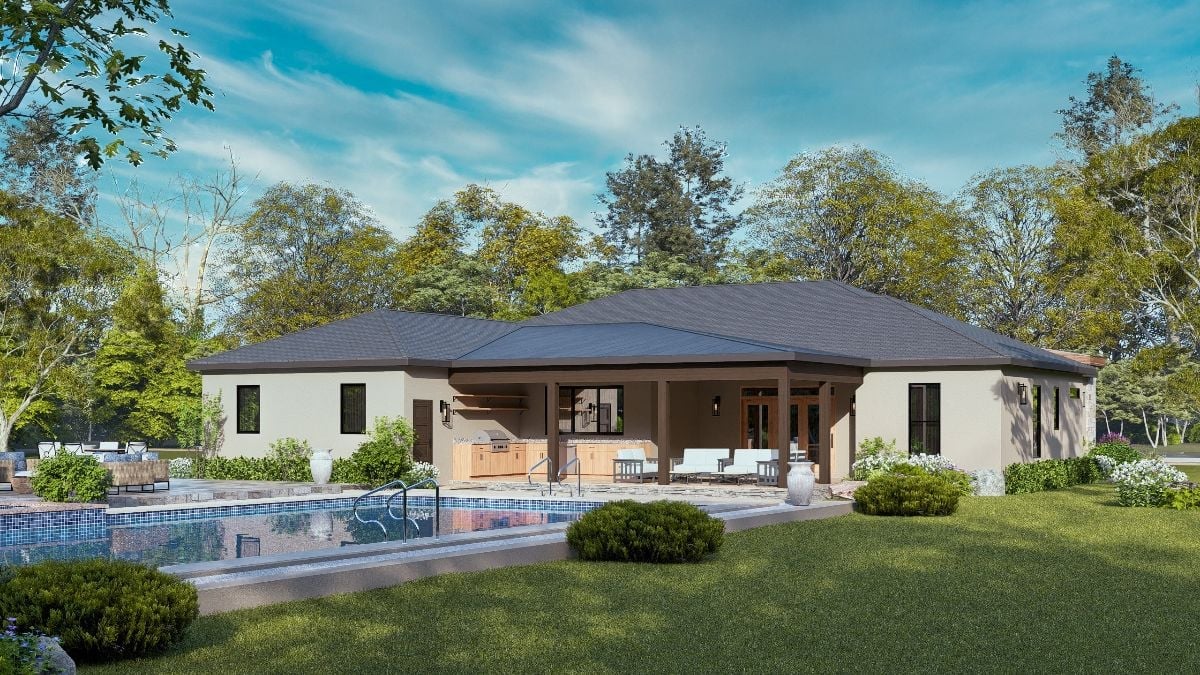 Covered Patio With an Outdoor Kitchen That Actually Has Counter Space