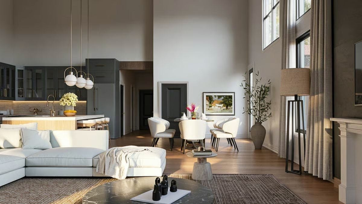 Double-Height Ceilings Justify Every Square Foot of Open-Plan Living