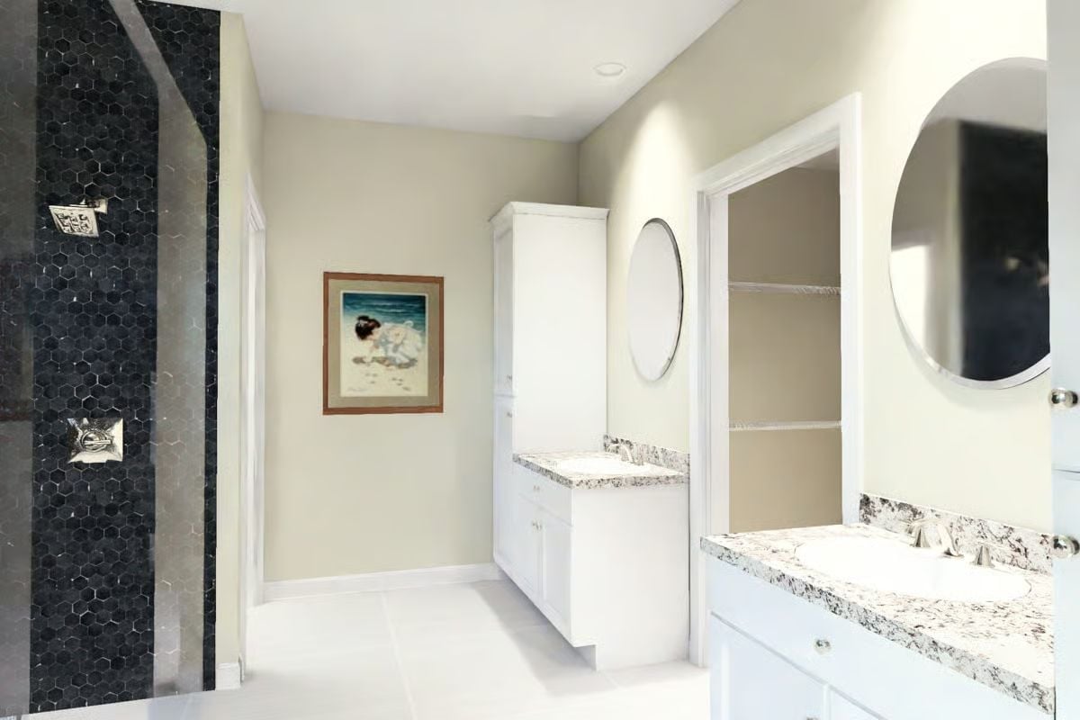 Dark Hex Tile and Granite Counters Remind You Aging in Place Has No Aesthetic Rules