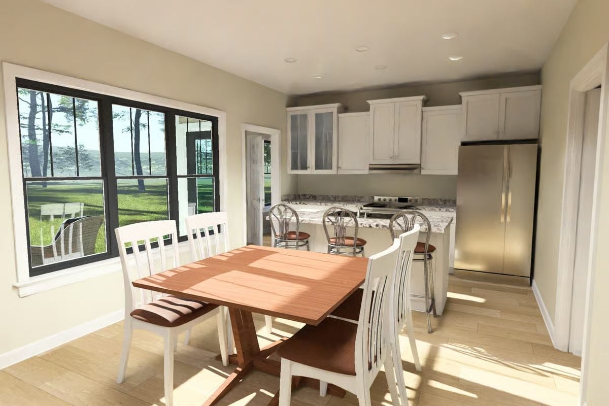 Sunlight Does the Decorating in This Kitchen-Dining Combo