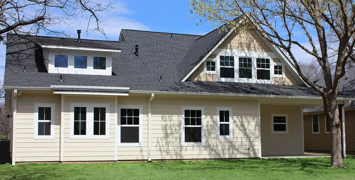Craftsman Gable Details Meet Lap Siding on This Rear Elevation