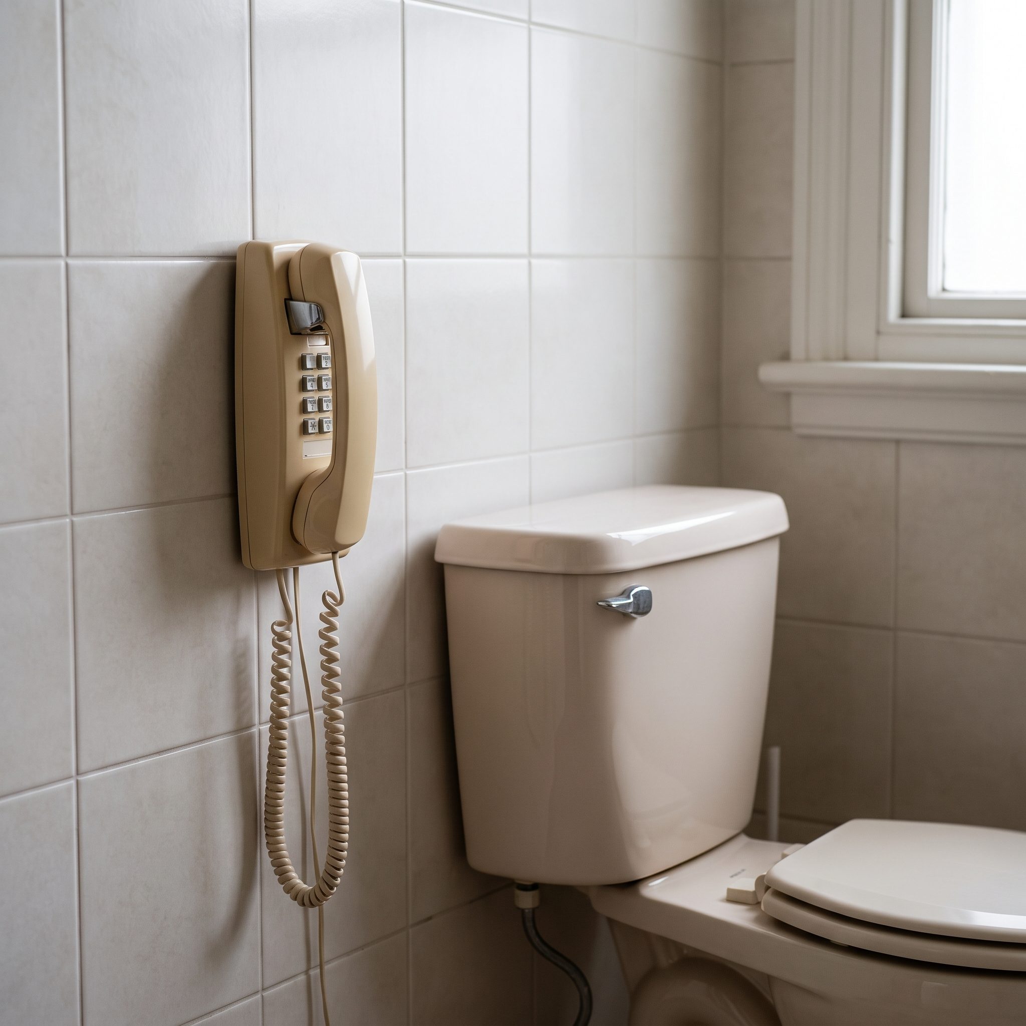 A Telephone in the Bathroom, or the Phone Jack Waiting Patiently for One