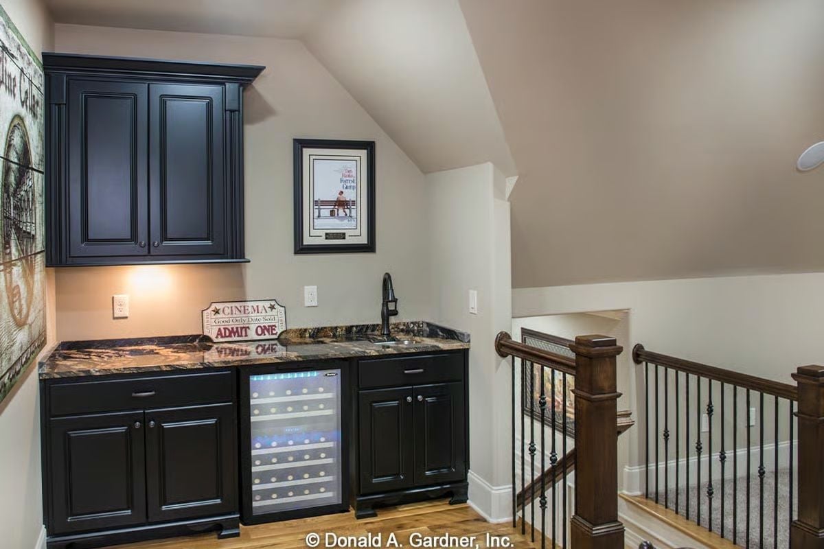 Wet Bar Off the Landing Proves Someone Planned This Party From the Start