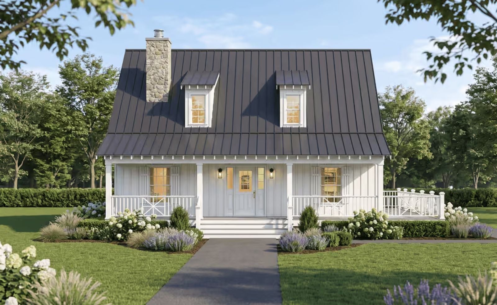 The Bluebell 2-Bedroom Modern Farmhouse Layout with Wraparound Porch (1,884 Sq. Ft. Floor Plan)