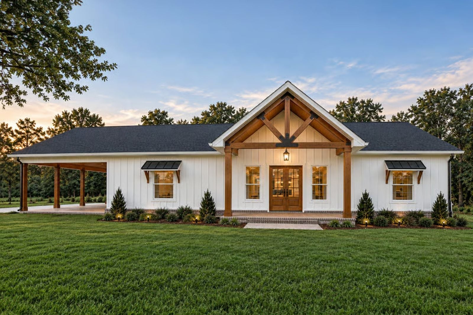 The Cedarpost 3-Bedroom Country Farmhouse Layout with Covered Patio (1,512 Sq. Ft. Floor Plan)