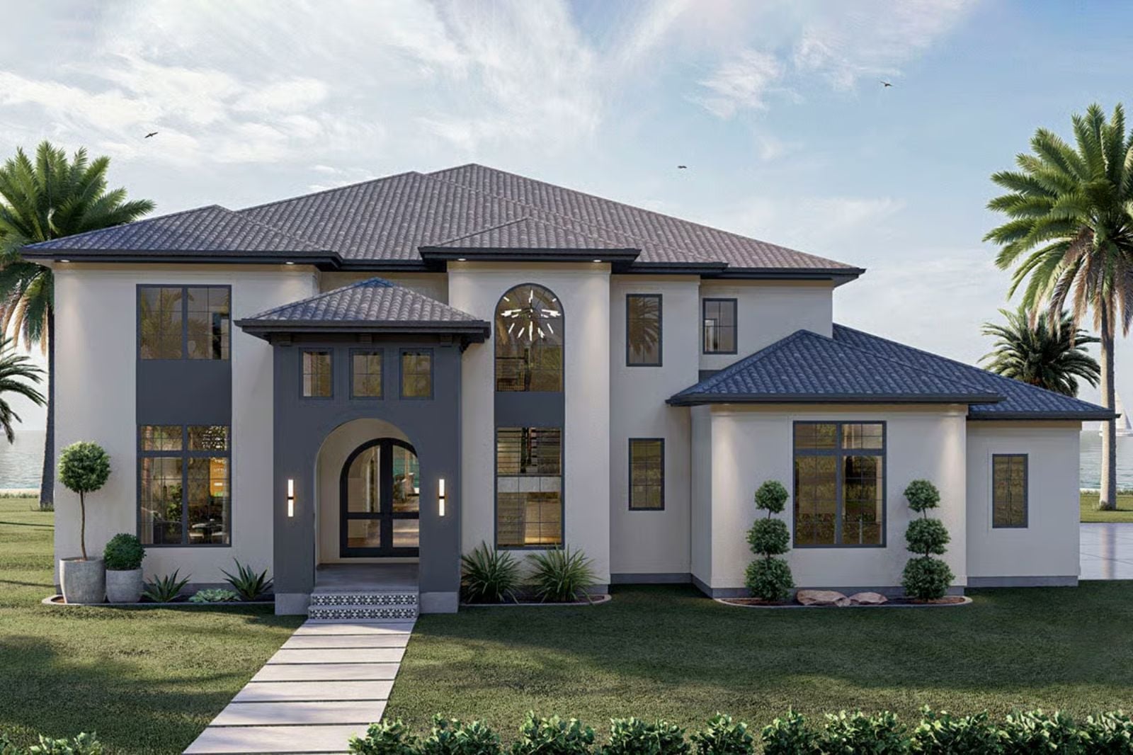 The Costa Bianca 5-Bedroom Modern Mediterranean with Sports Court Designed for Self-Made Homeowners Finally Building What They Always Wanted (Floor Plan)