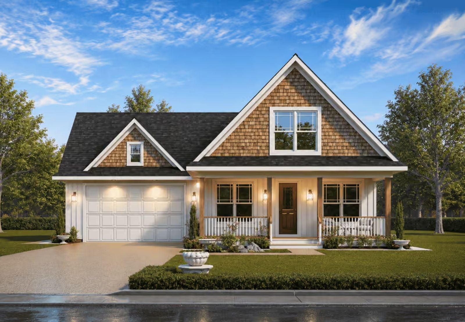 The Hedgerow 3-Bedroom Craftsman with Front Porch Designed for Homeowners Who Believe in Front Porches and Friendly Neighbors (Floor Plan)
