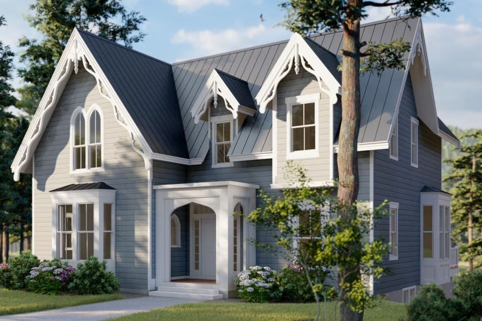 The Lancet 4-Bedroom Victorian Cottage with Screened Porch Designed for Families Who Refuse to Live in a Cookie-Cutter Subdivision (Floor Plan)