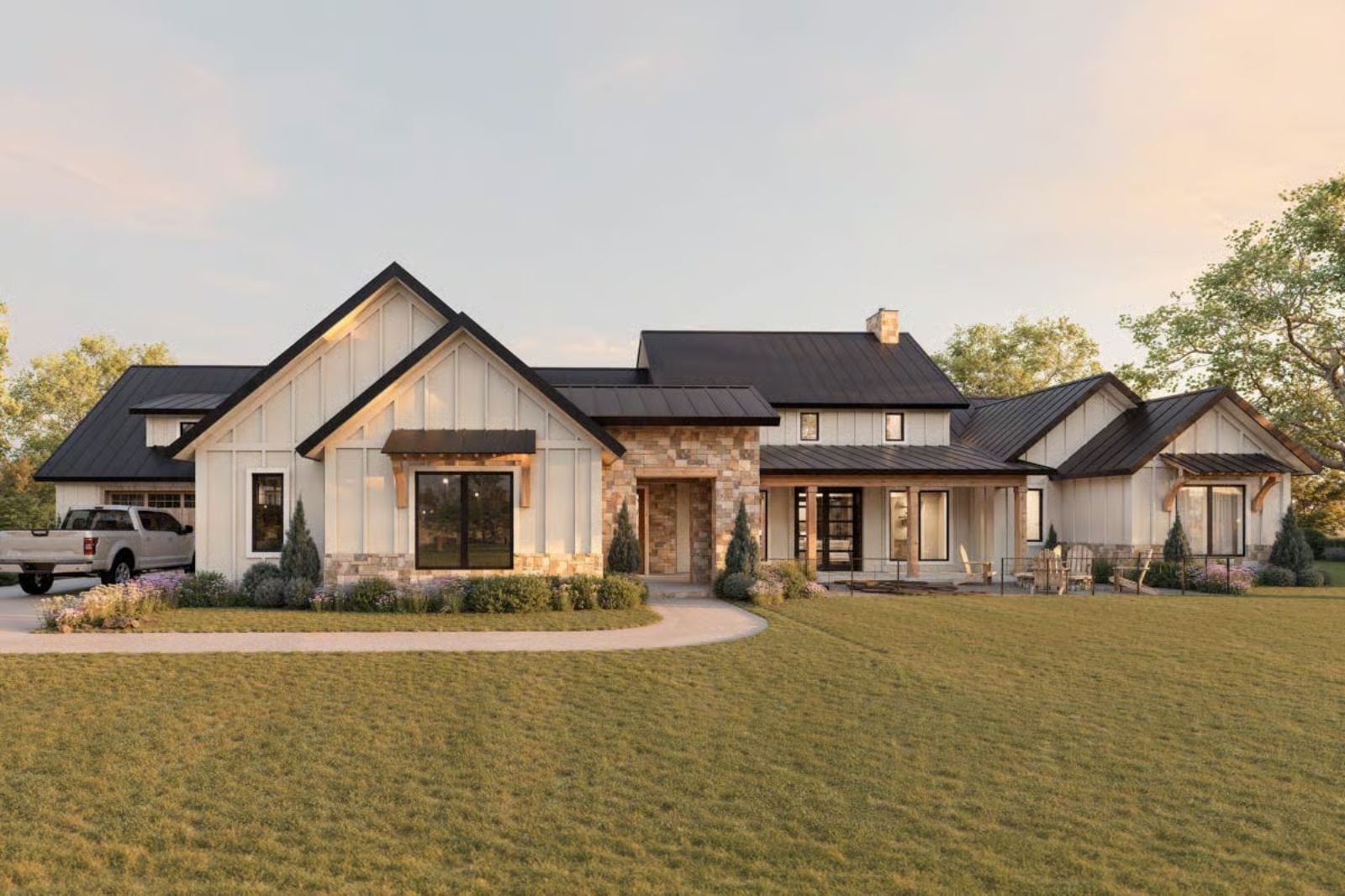 The Limestone Ranch 3-Bedroom Hill Country Modern Farmhouse with Covered Patio Designed for Families Who Believe in Big Tables, Long Dinners, and Loud Laughter (Floor Plan)