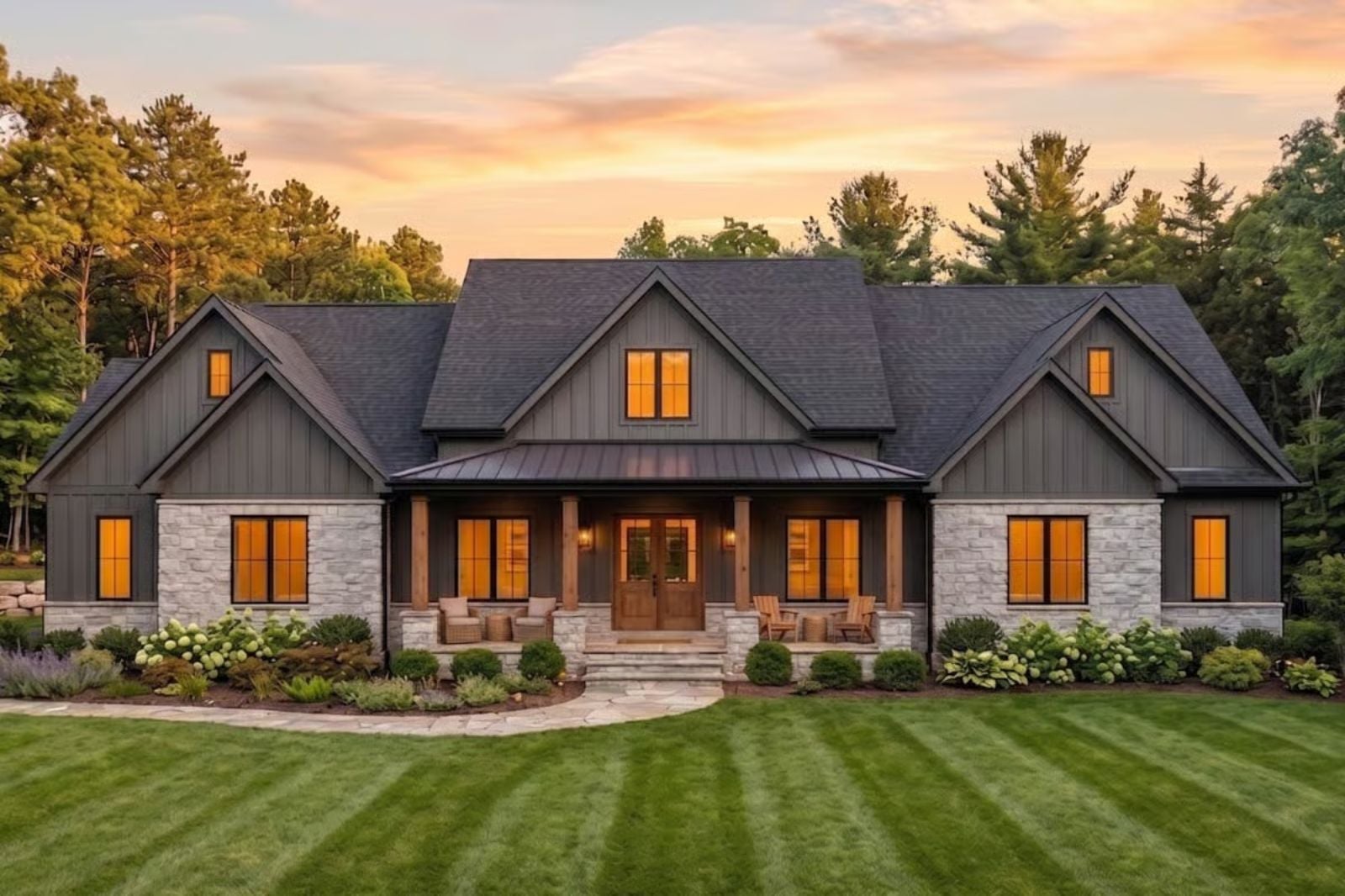 The Mossgable 3-Bedroom Modern Farmhouse Layout with 4-Car Garage (3,345 Sq. Ft. Floor Plan)