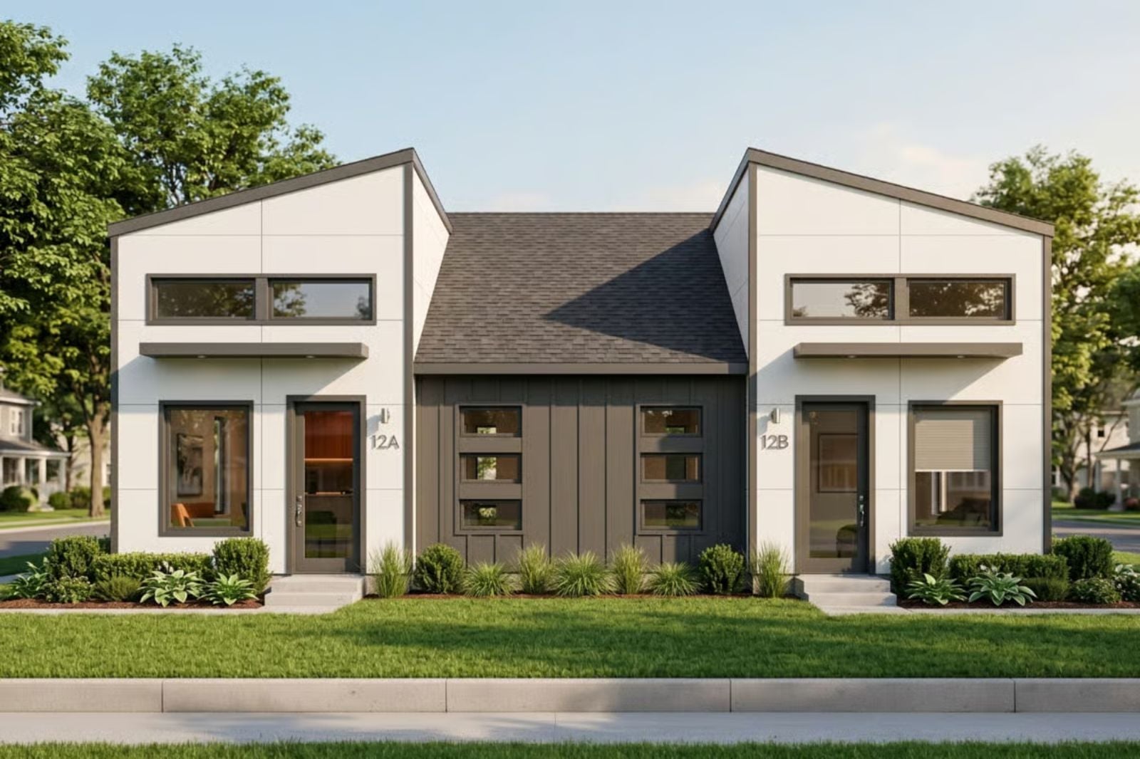 The Skillion 3-Bedroom Contemporary Duplex with Open-Concept Living Designed for Families with In-Laws Who Might Be Moving In Whether You Like It or Not (Floor Plan)