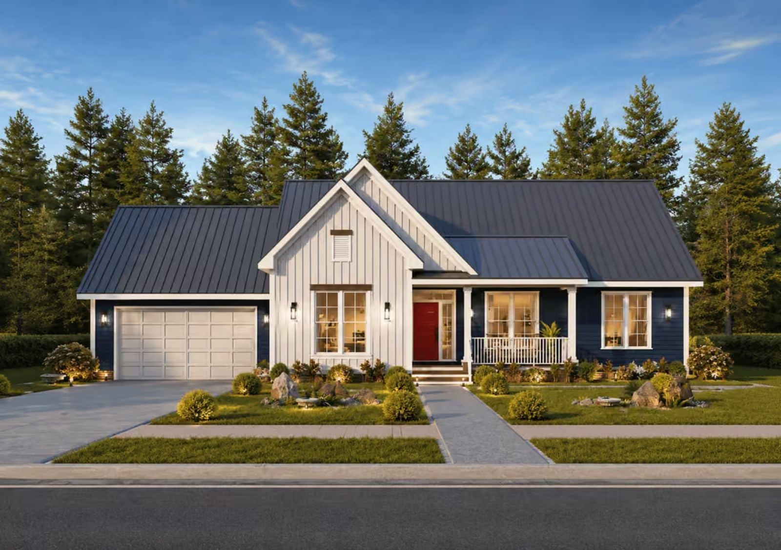 The Vireo 3-Bedroom Modern Farmhouse Layout with Double Garage (1,541 Sq. Ft. Floor Plan)
