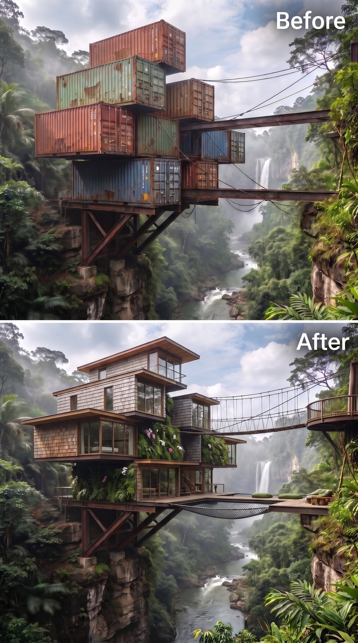 Cedar Shingles, Hanging Bridges, and Flowering Vines Take the Gorge