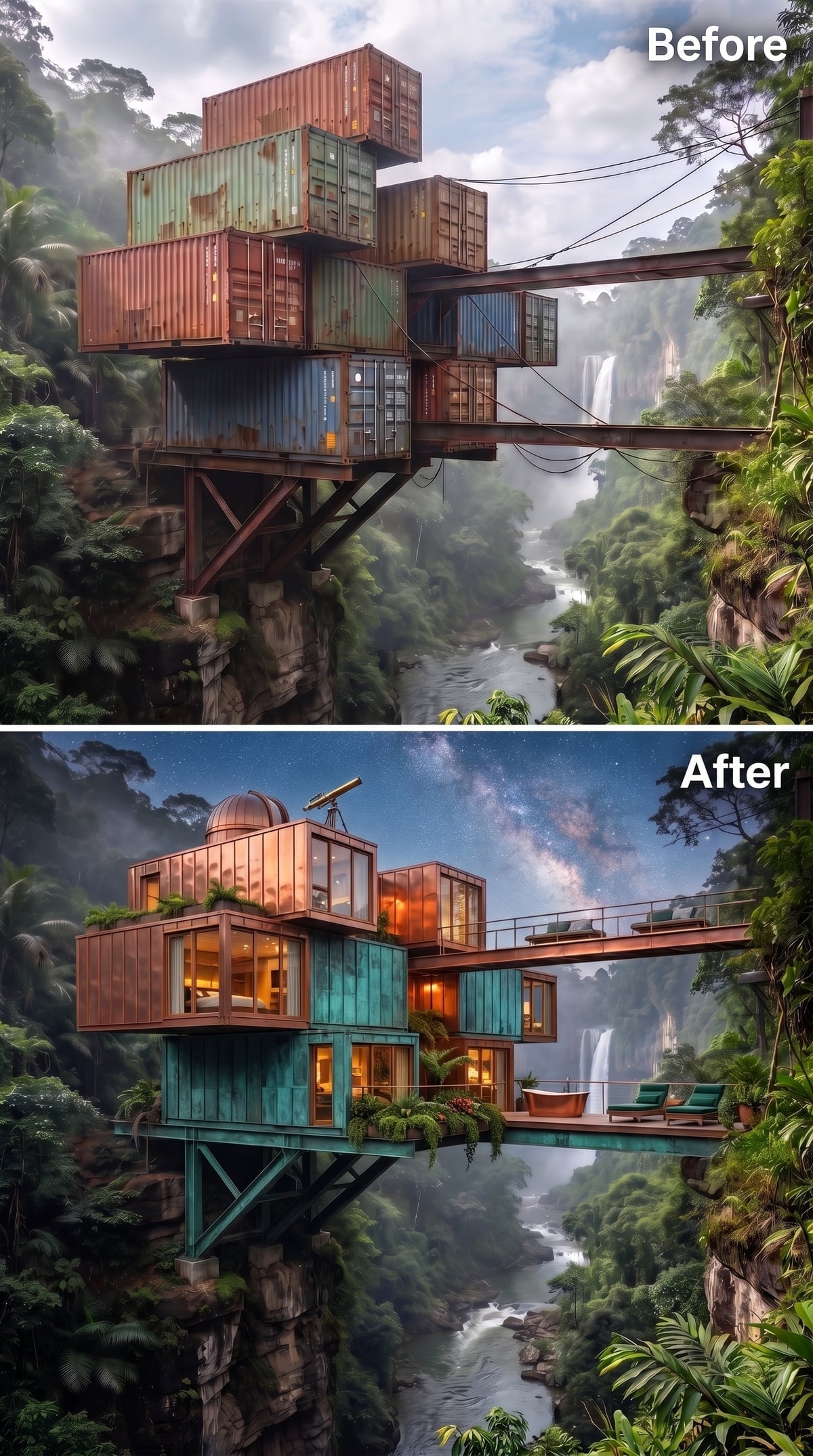 Copper Patina, an Observatory Dome, and a Stargazing Deck Suspended Over the Gorge