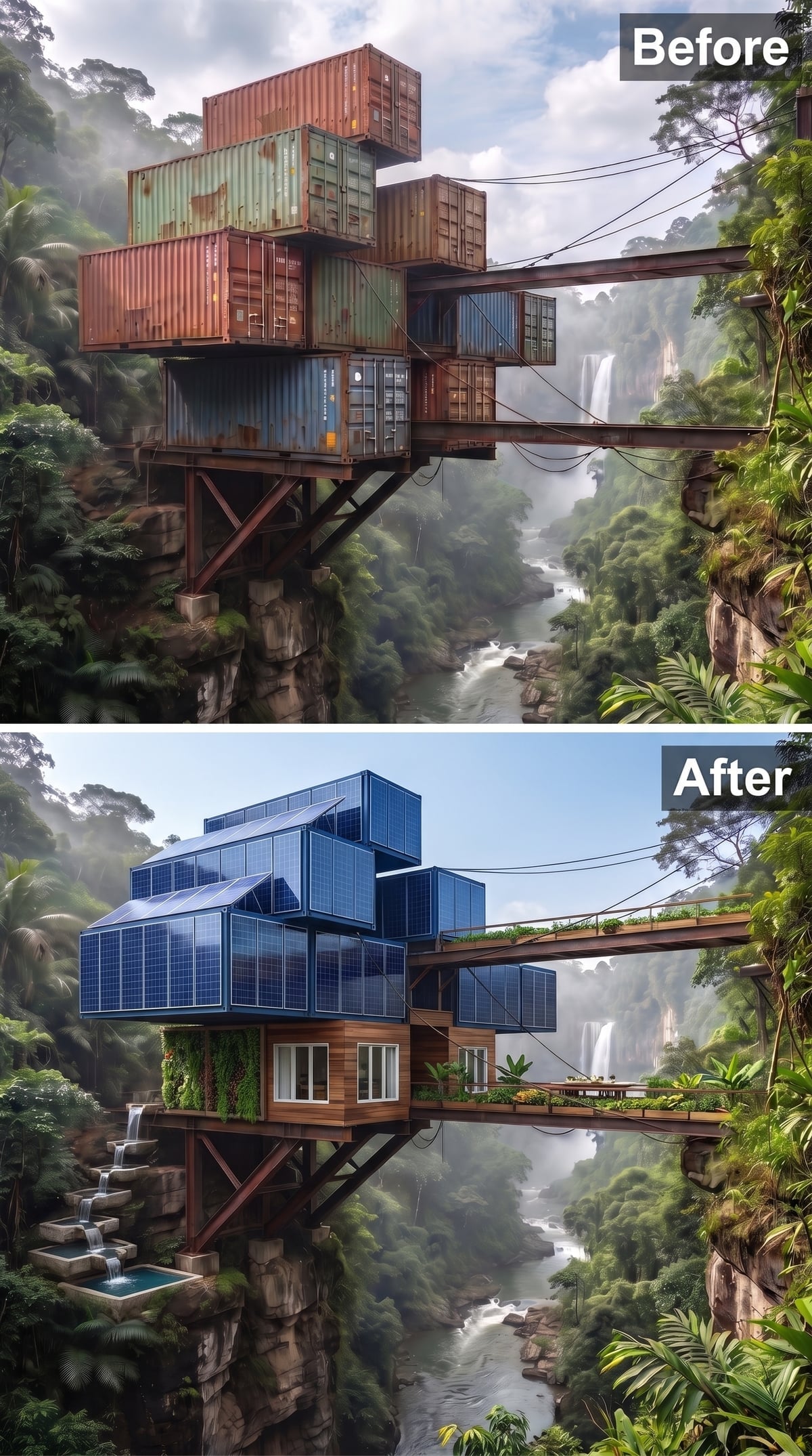 Solar Panels, Living Walls, and a Pool Cut Into the Cliff Below