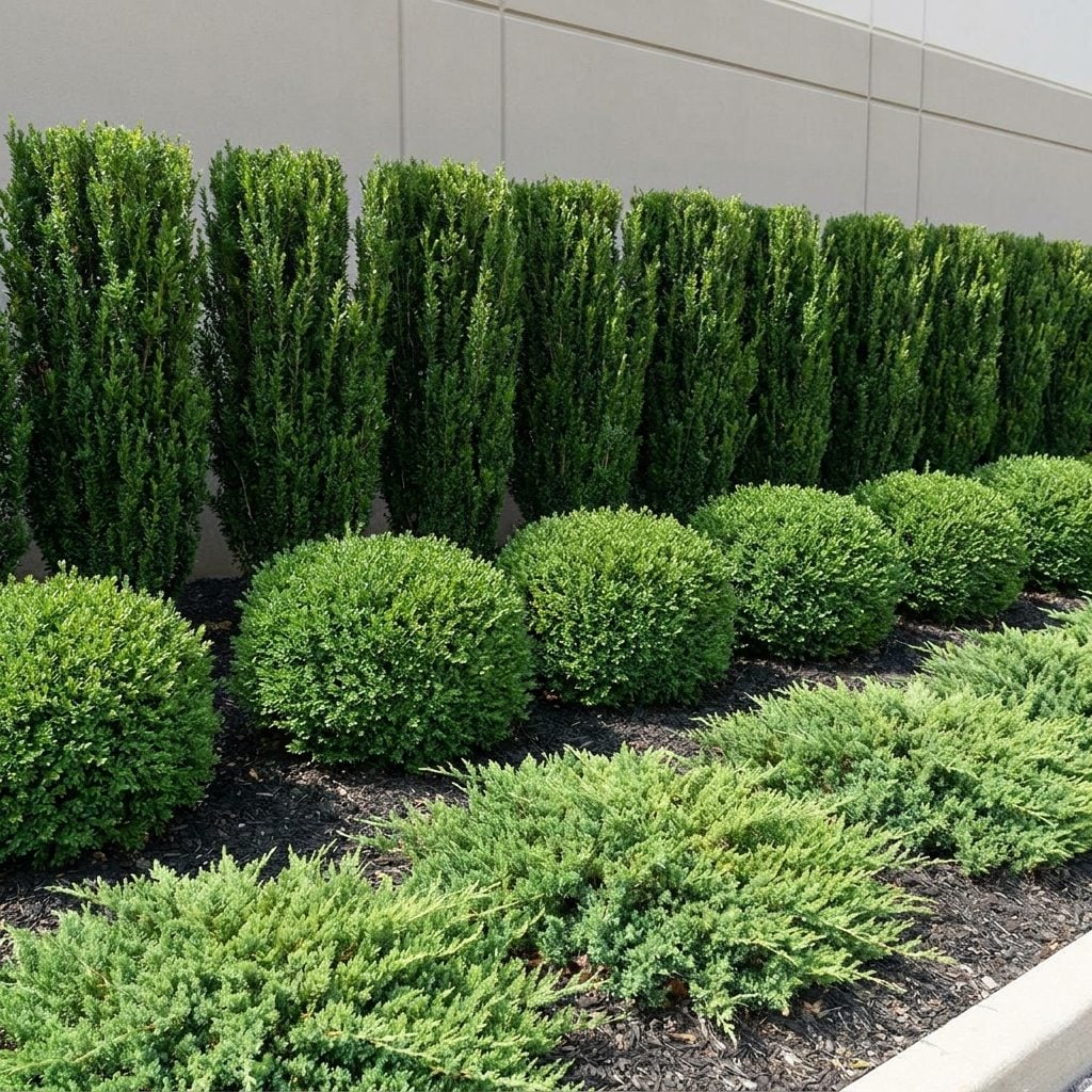 Three Repeating Shrubs Making the Whole Yard Look Designed