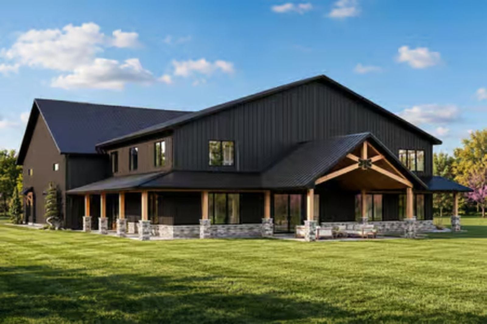 Timber and Tar 1-Bedroom Contemporary Barndominium with Indoor Sport Court Designed for Couples Who Married Their Best Friend and Their Best Friend's Hobbies (Floor Plan)