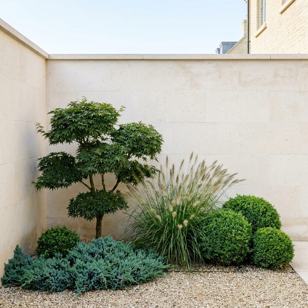 A Tiny Front Yard Made Luxurious With Only Four Plant Families
