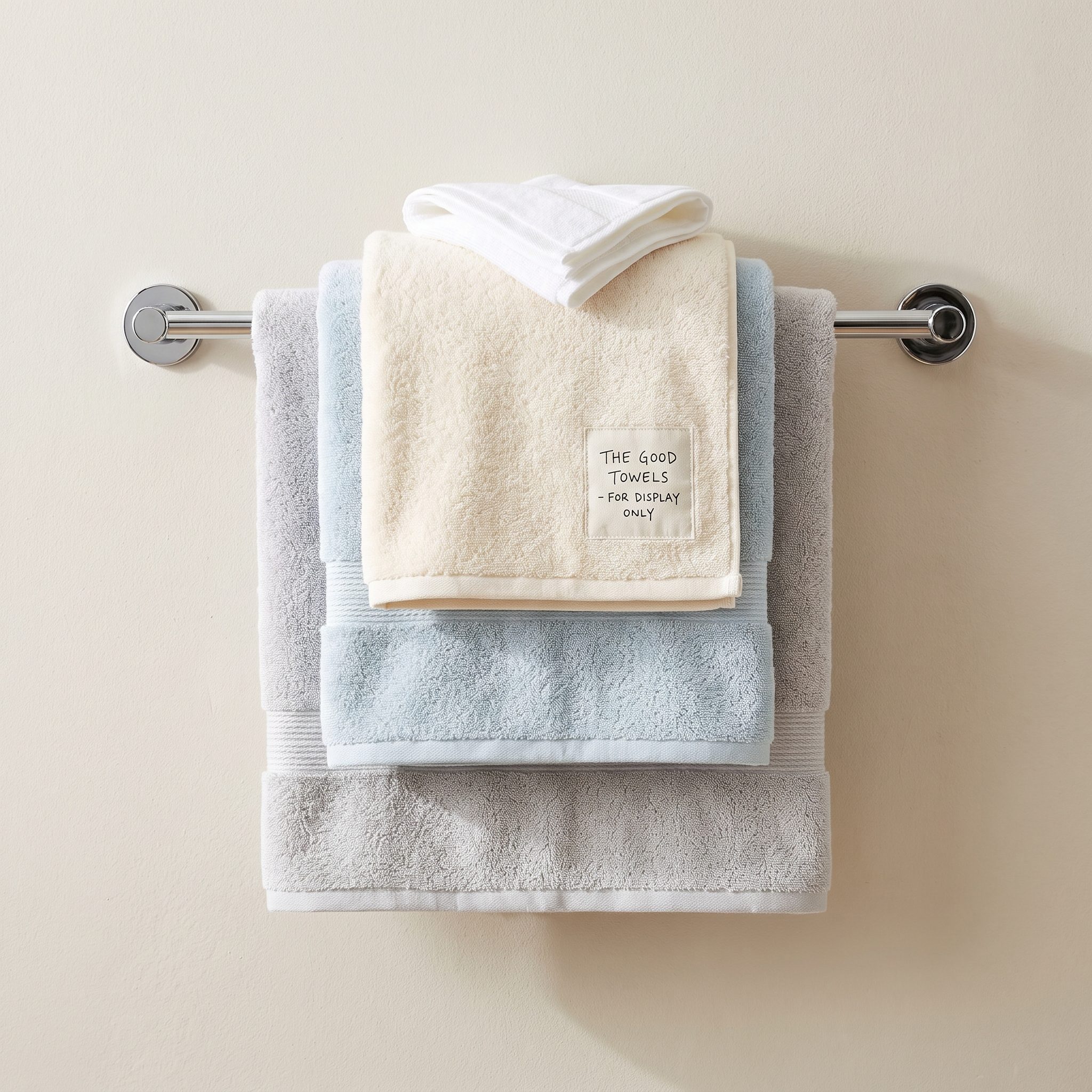 A Towel Bar Layered With Coordinating Decorative Towels You Were Never Allowed to Use