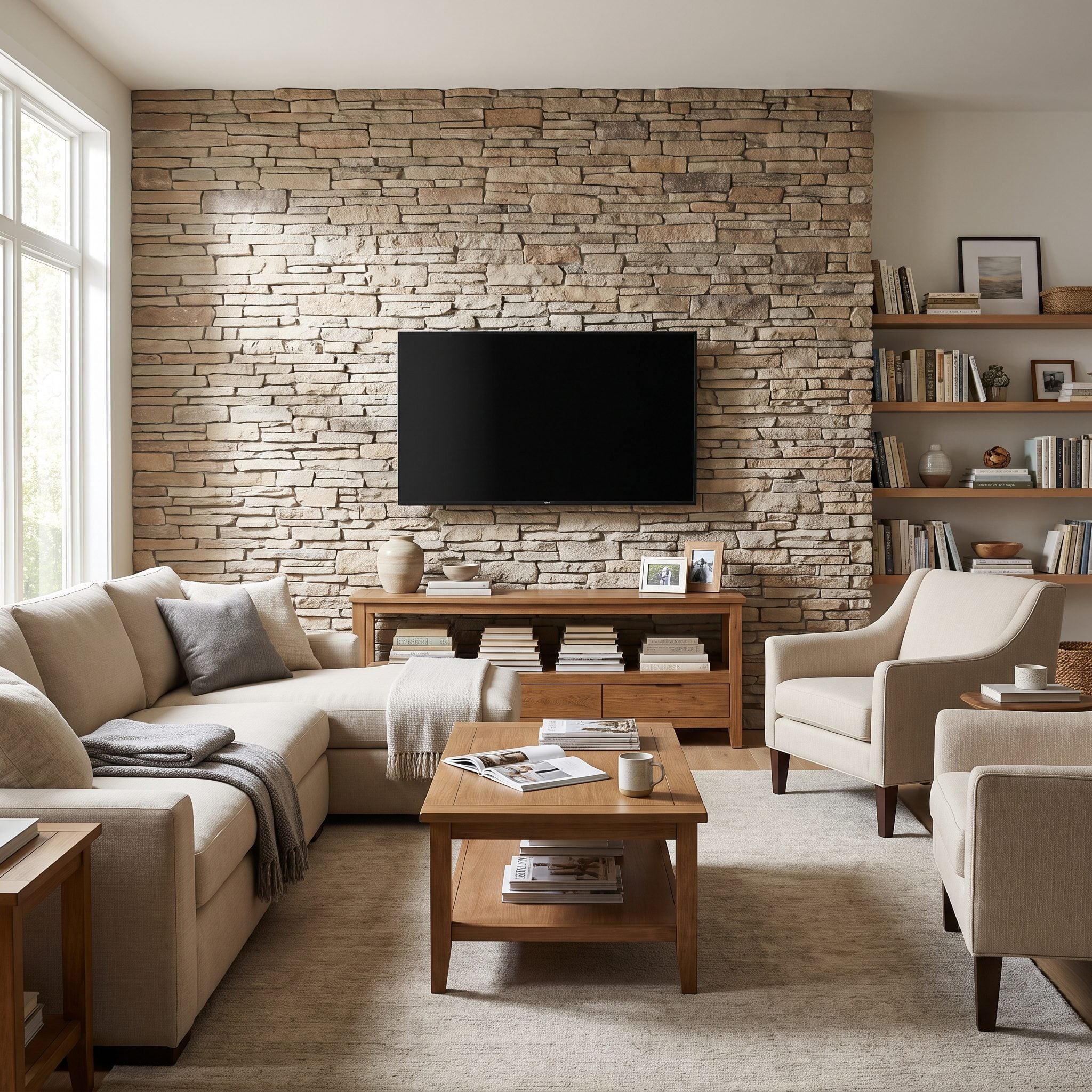 The TV That Covers the Stone or Brickwork Worth Showcasing