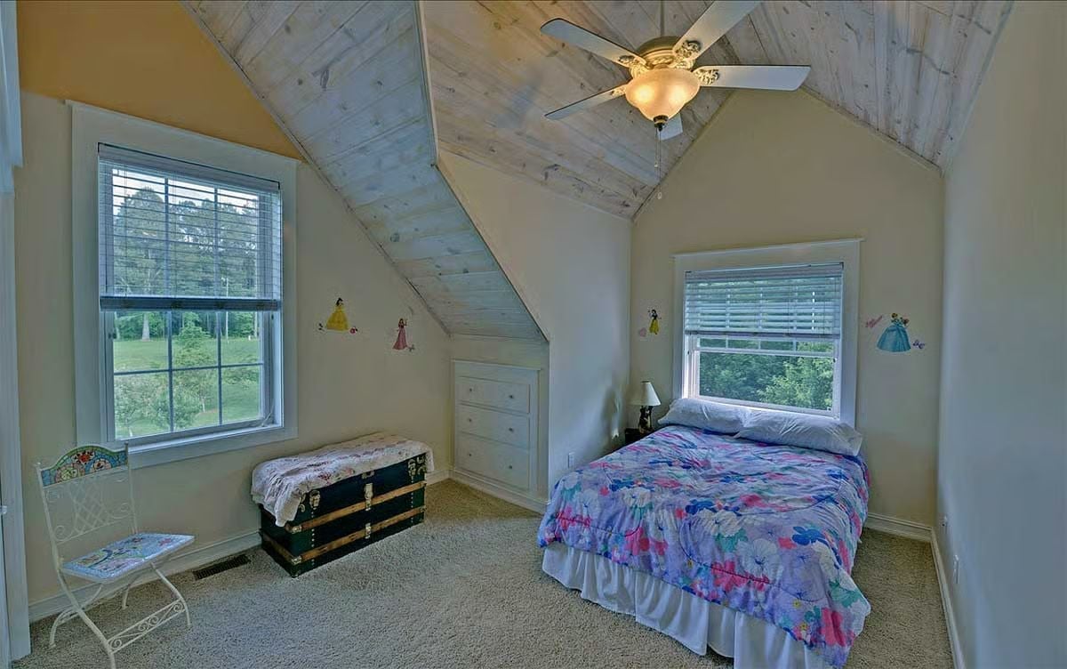 Whitewashed Ceiling Boards and Princess Decals That Actually Work Together
