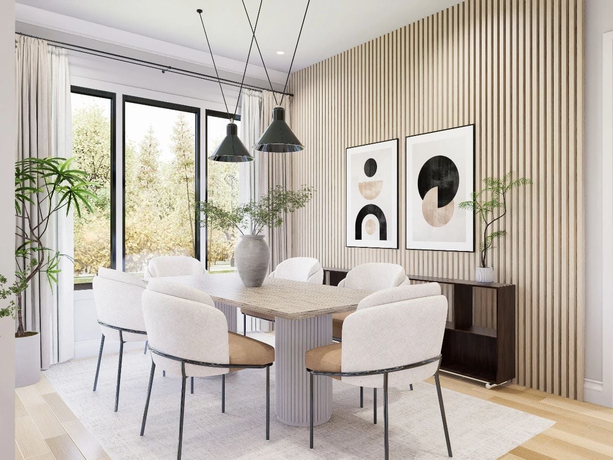 Fluted Table Base, Boucle Chairs, and Pendants That Know Their Scale