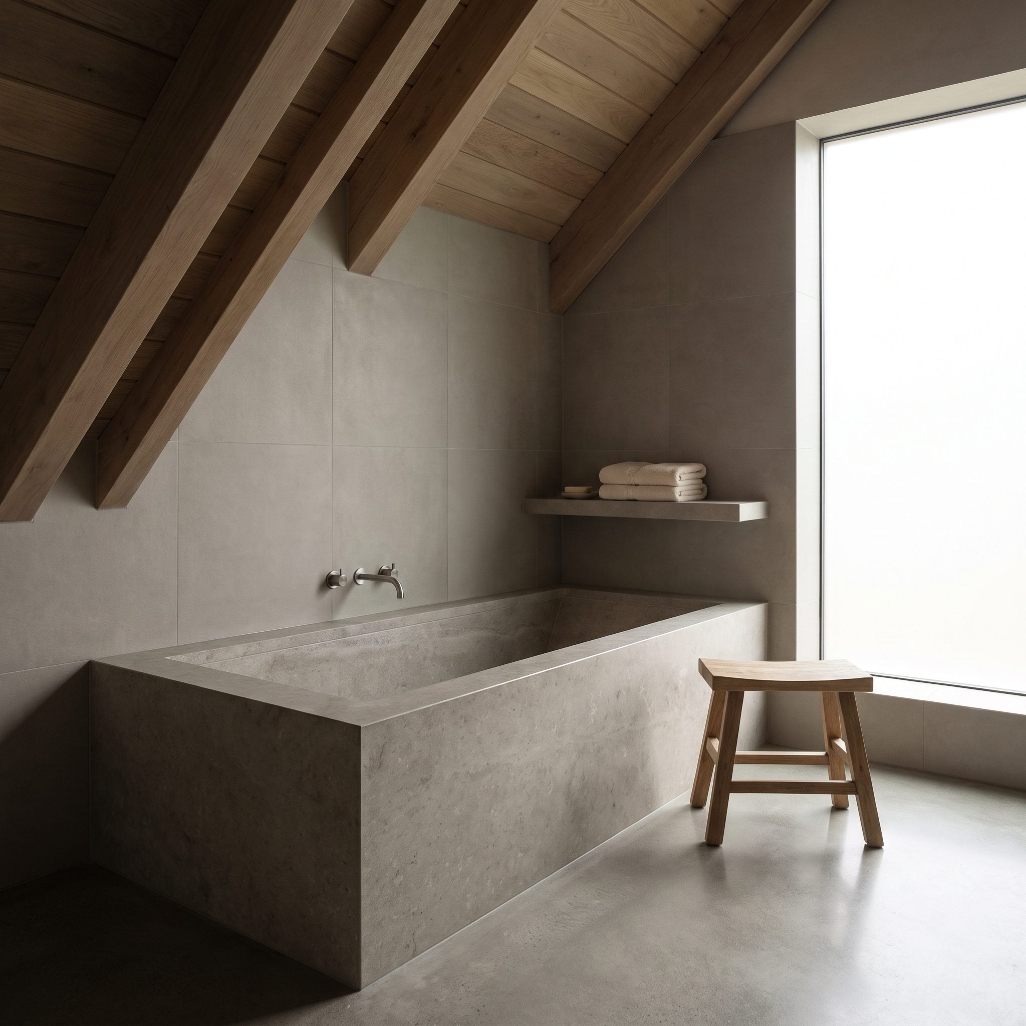 Use an Awkward Corner for the Tub Instead of Sacrificing It