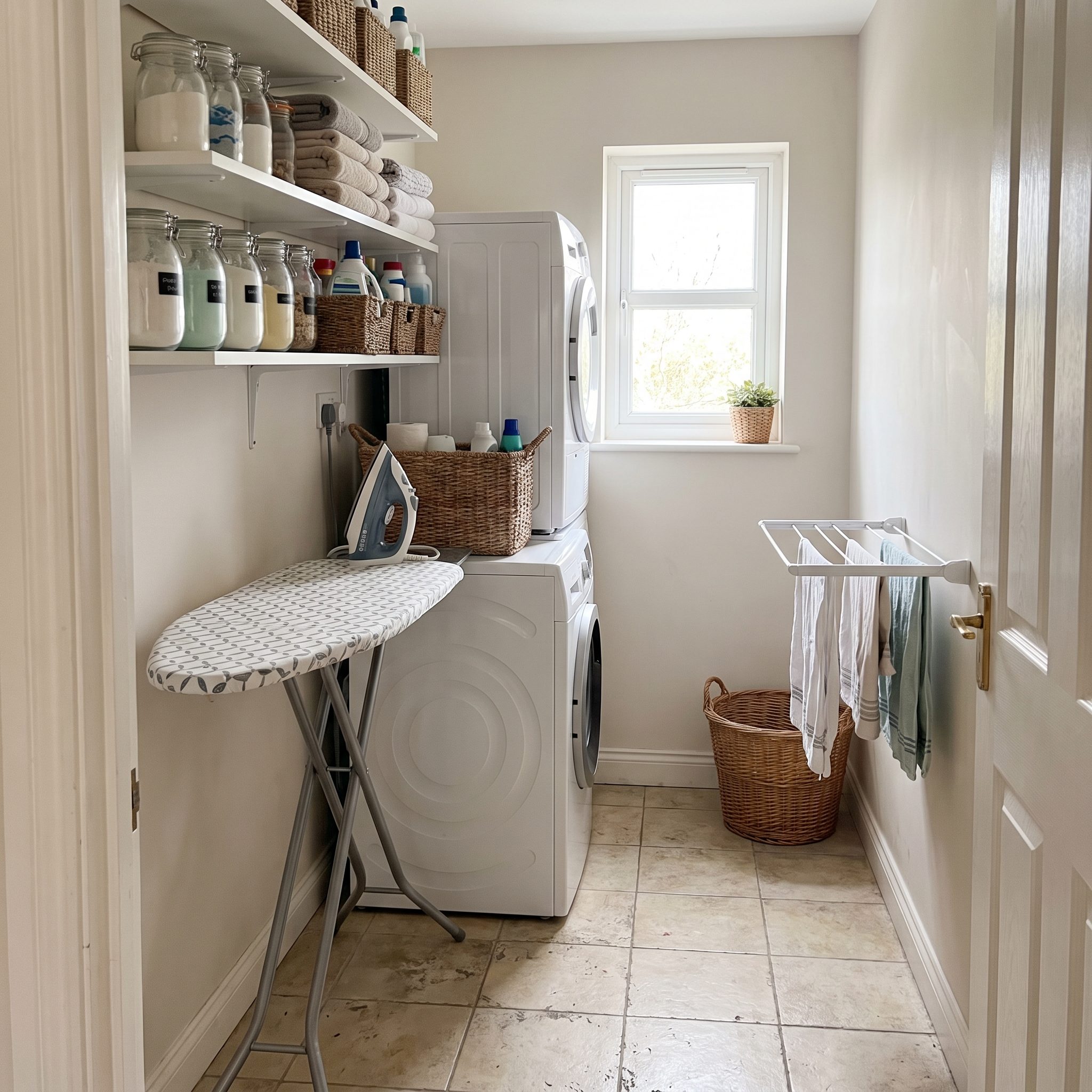 Using Floor Space for an Ironing Board That Could Fold Into the Wall