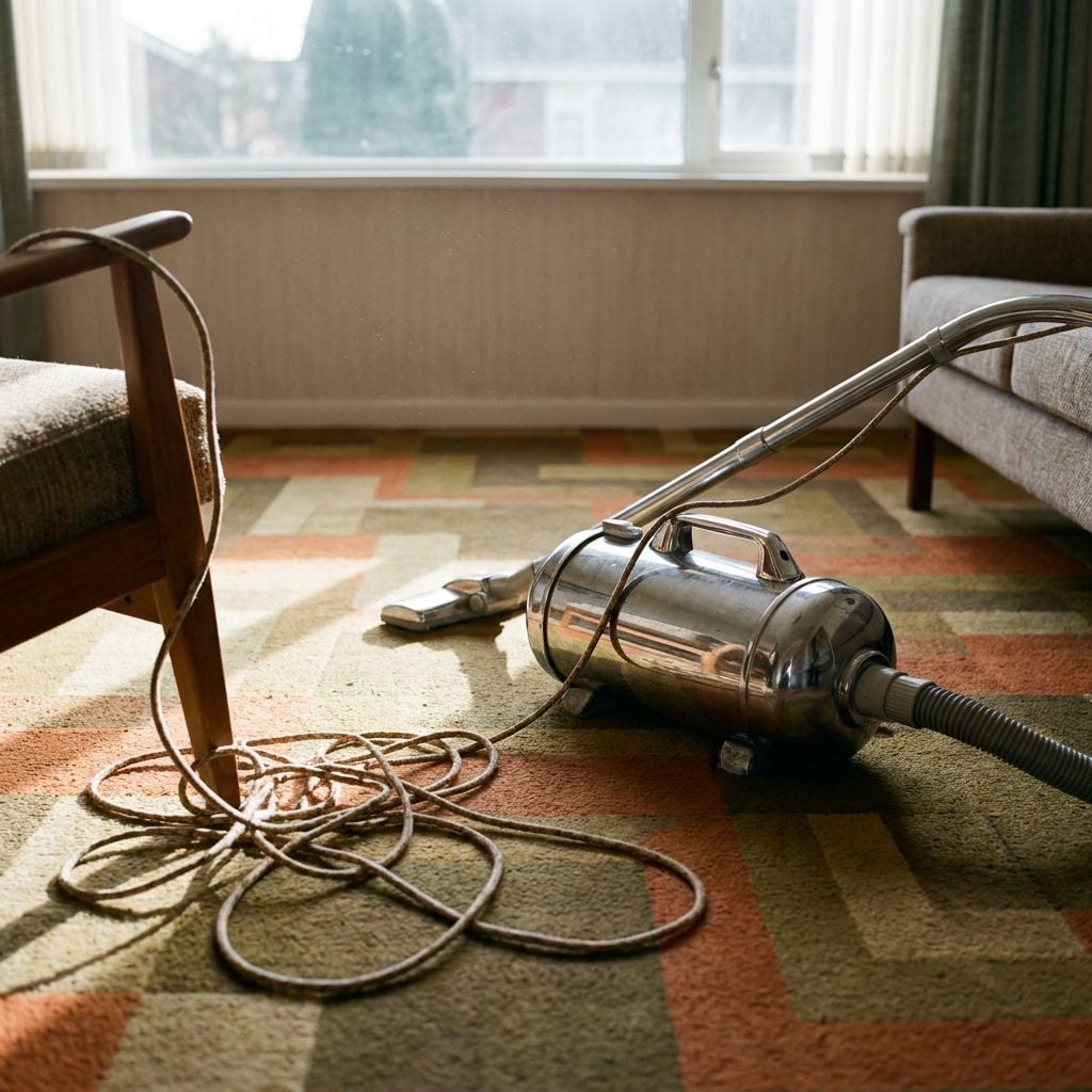 The Vacuum Cleaner With the Long Cord and Attachments