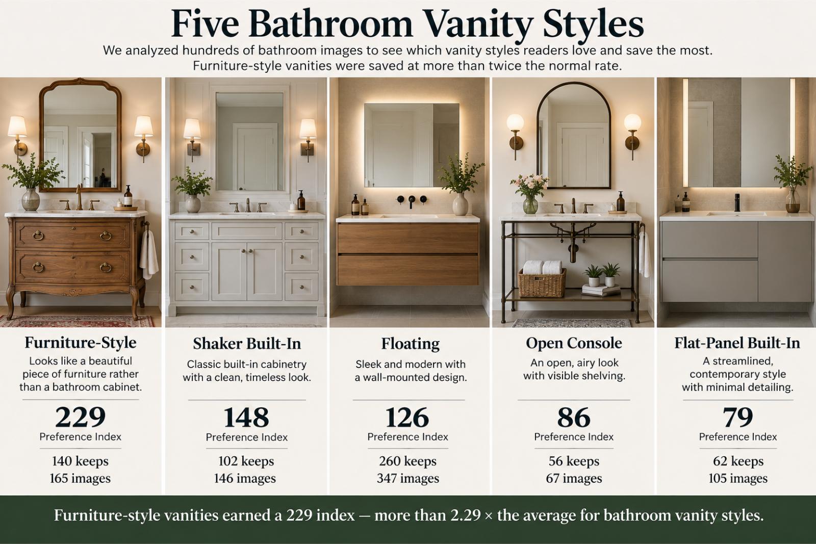 Bathroom vanity styles ranked by readers' votes