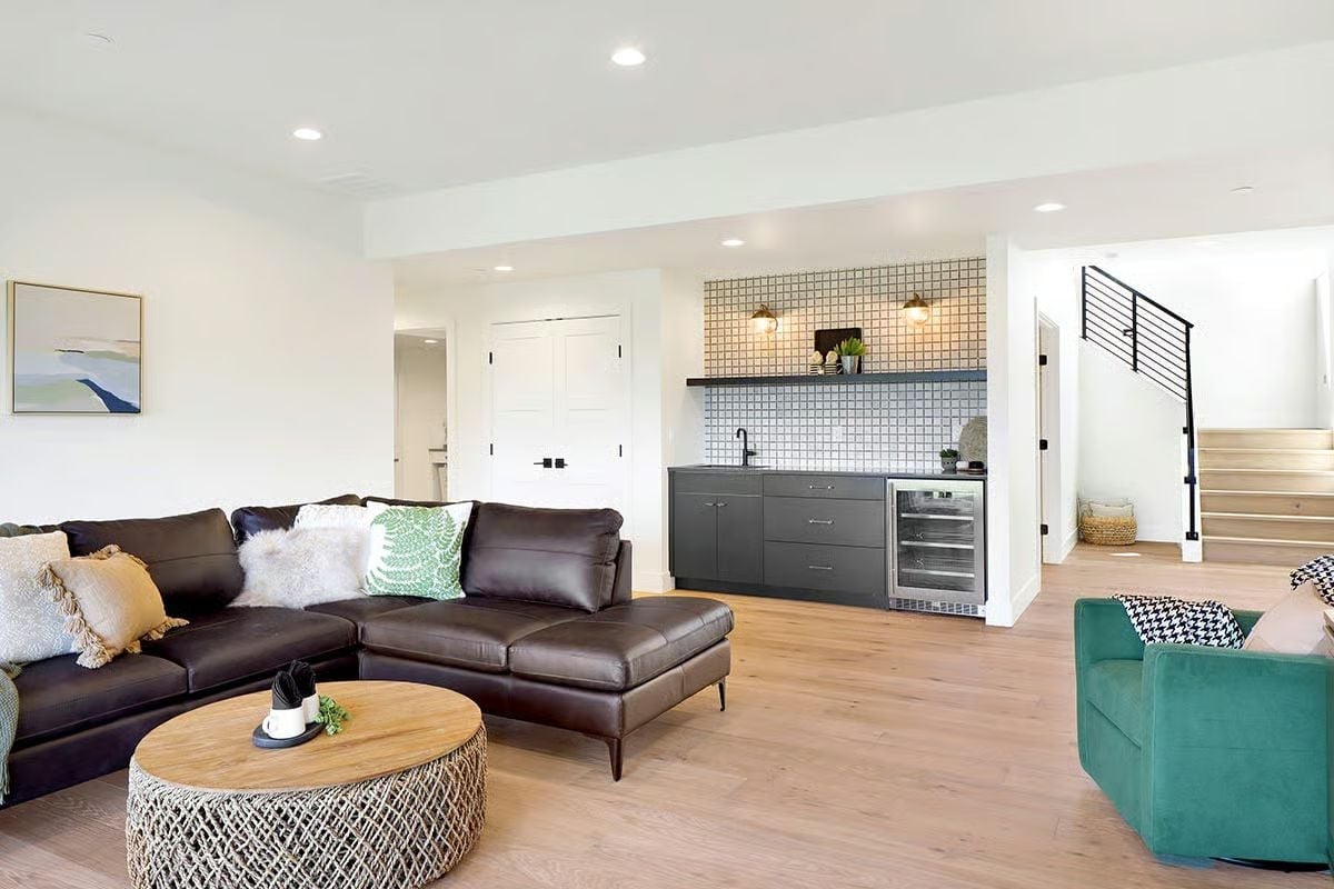 Wet Bar Built Into the Basement So Hosting Doesn't Require Climbing Stairs