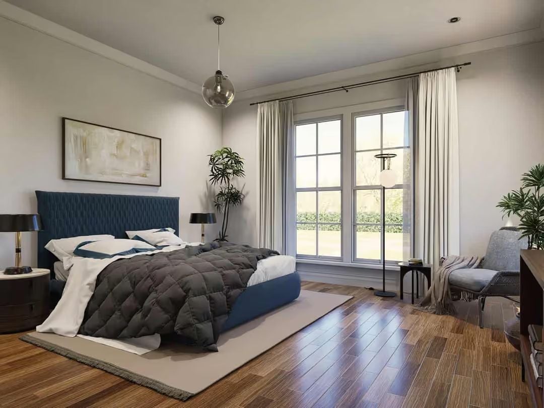 Quilted Duvet and a Globe Pendant That Set the Right Mood Without Trying Too Hard