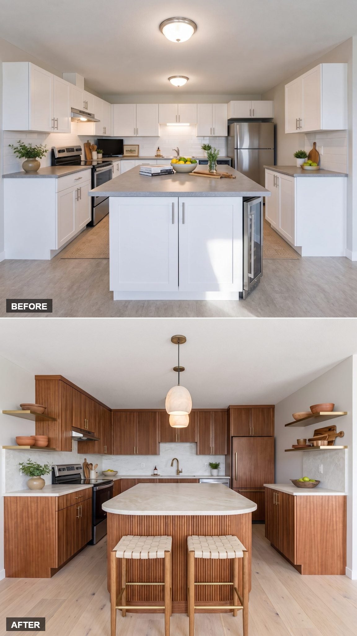Warm Organic Luxury With Vertical Timber Detailing