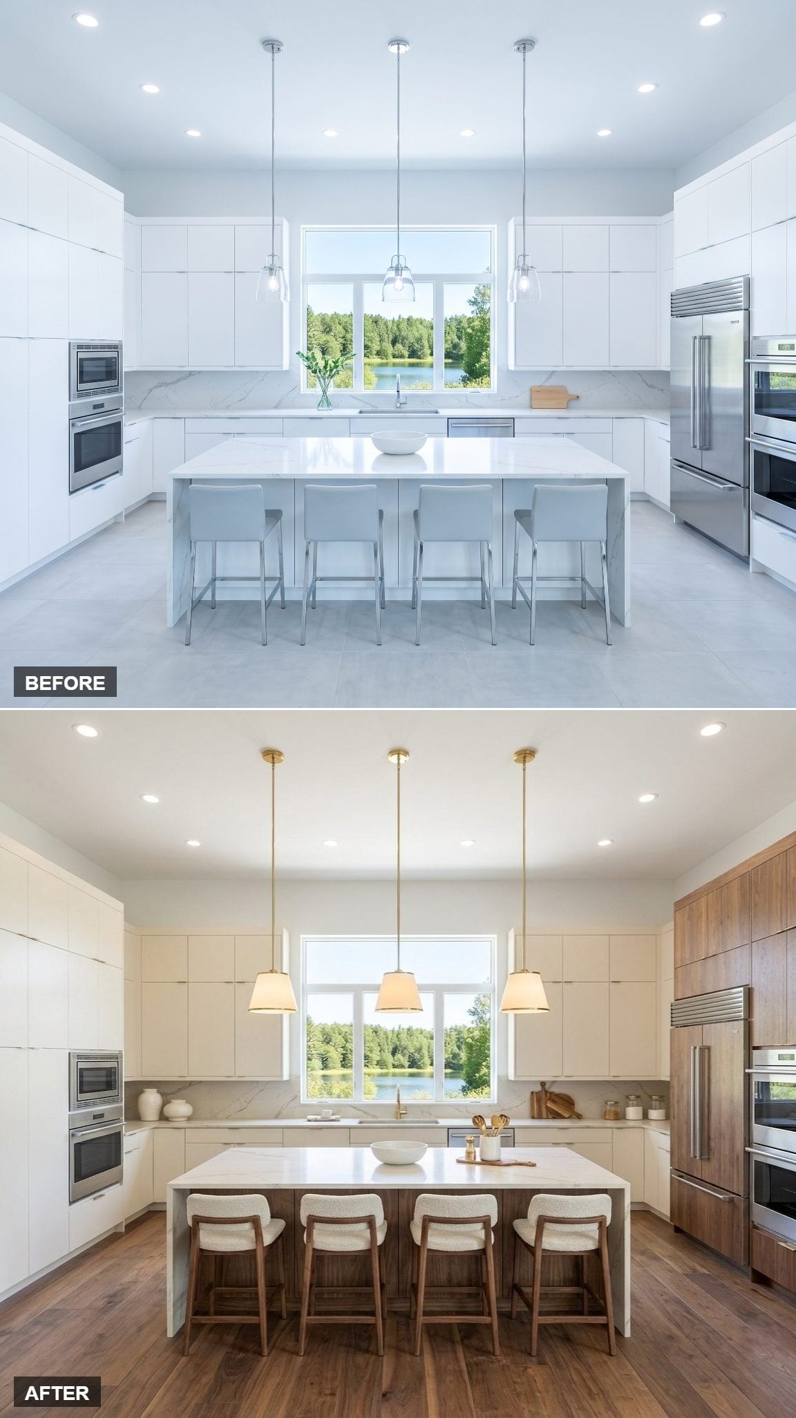 Warm Scandinavian Luxury: Cream and Walnut With Nothing Extra