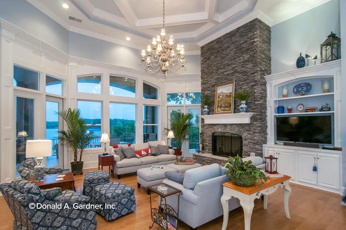 Floor-to-Ceiling Stone Fireplace That Earns Every Inch of Wall It Takes