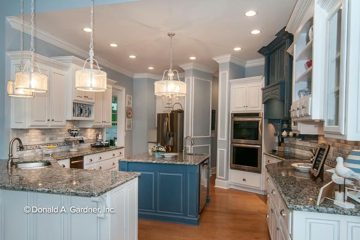 Two-Tone Cabinetry That Makes the Island the Whole Point