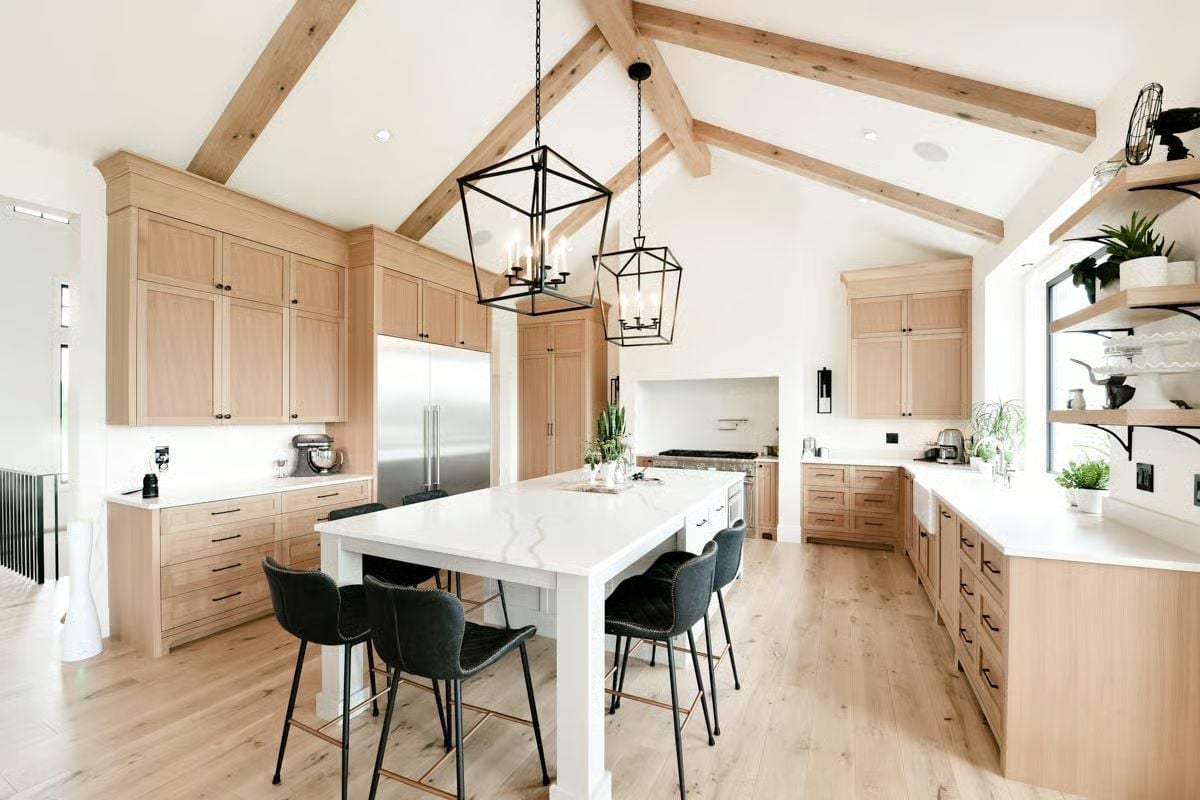 Lantern Pendants and White Quartz on an Island Built for Actual Gatherings