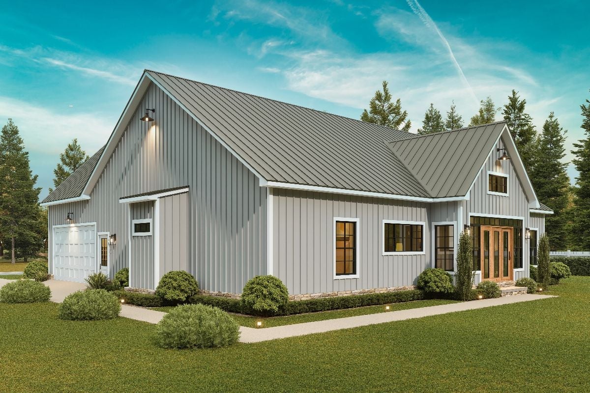 Board-and-Batten Gray Siding That Actually Earns the "Modern Farmhouse" Label