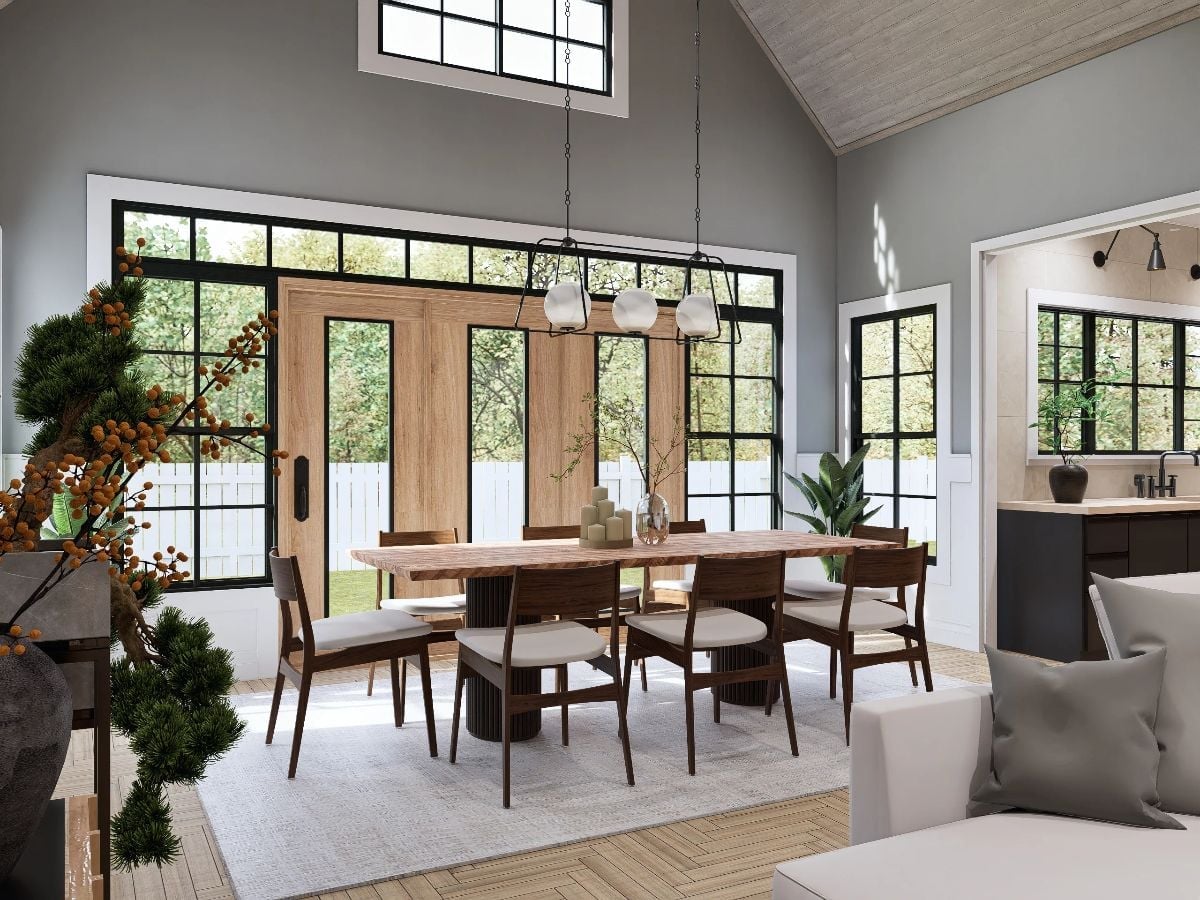 French Doors, a Live-Edge Table, and Natural Light That Does All the Work