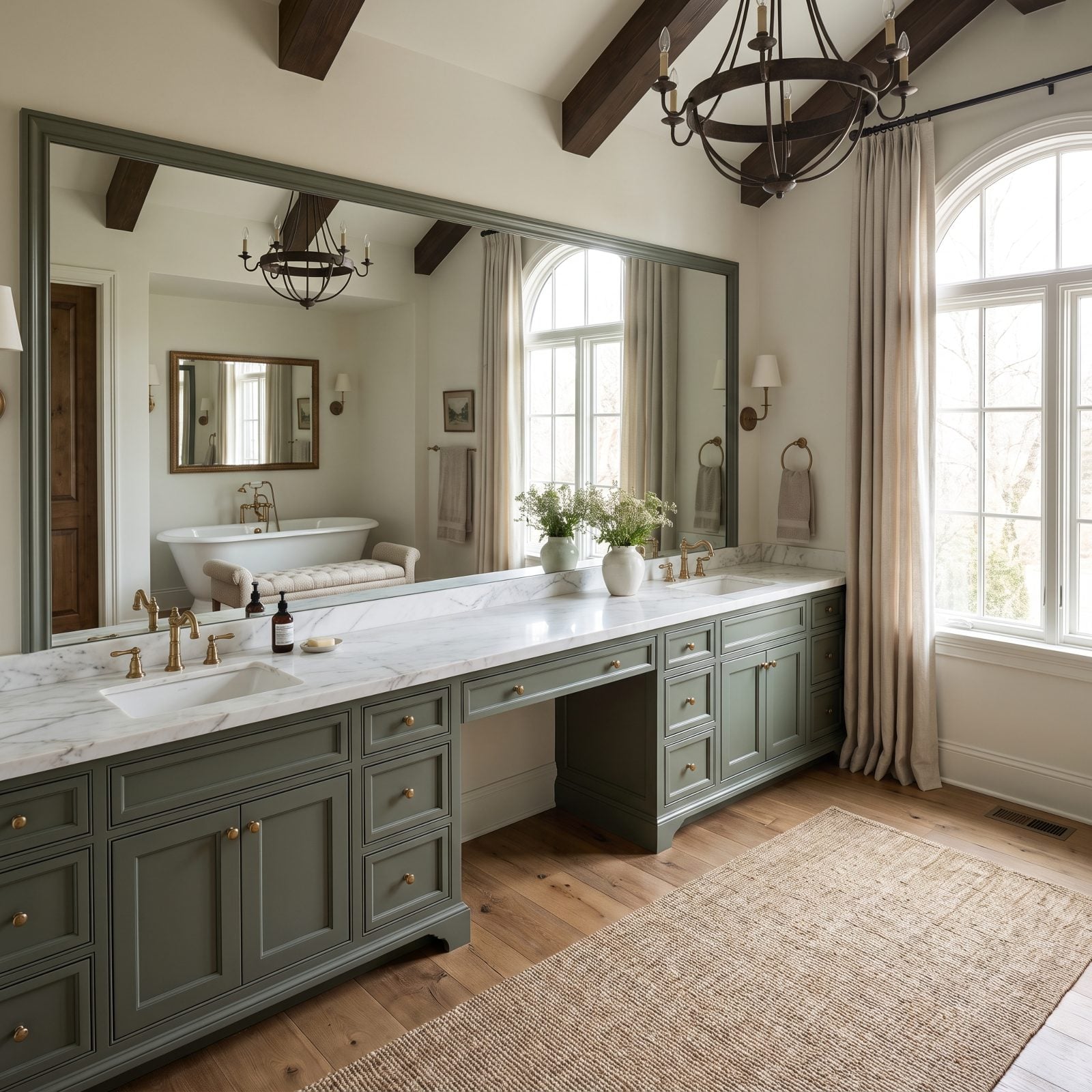 A Wide Center Counter That Neither User Can Reach Comfortably