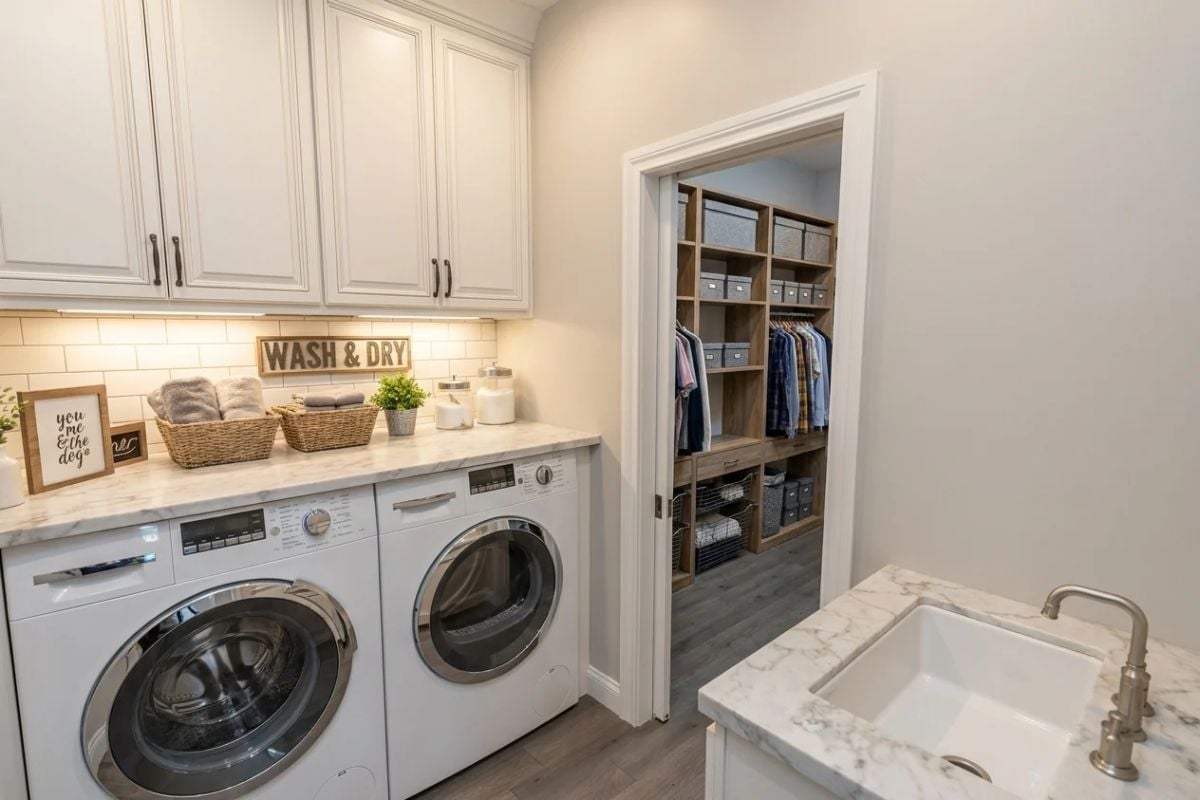 Wash-and-Fold Space Connected Directly to the Walk-In Closet Is a Smarter Setup Than It Sounds