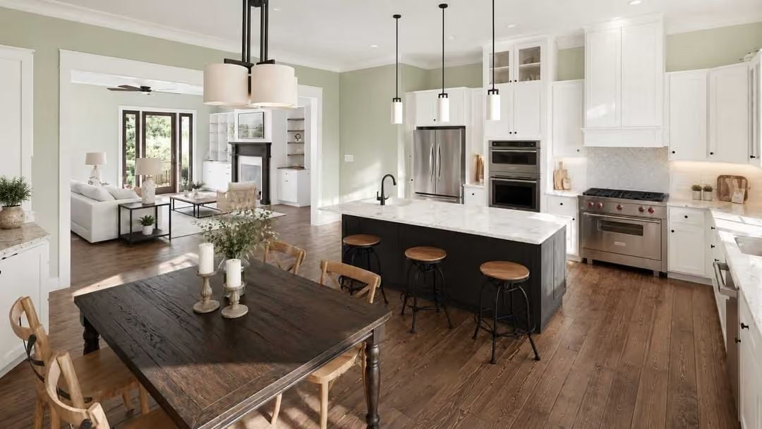 Open-Plan Kitchen Where the Island Does the Heavy Lifting